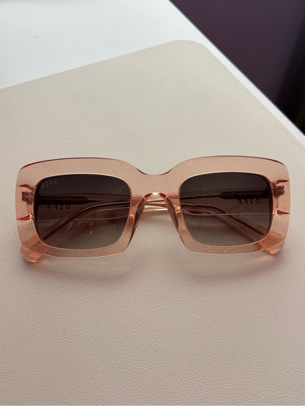 DIFF Oversized Square Pink Sunglasses